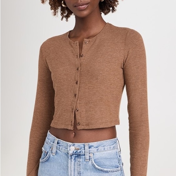 Reformation crop cardigan camel Sz XL - Picture 1 of 6